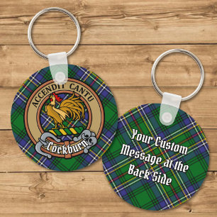 Porte-clés Clan Cockburn Crest sur Tartan