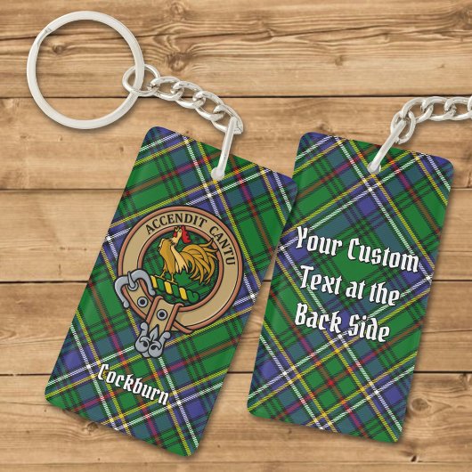 Porte-clés Clan Cockburn Crest sur Tartan
