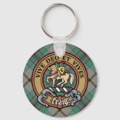 Porte-clés Clan Craig Crest sur Tartan (Recto)