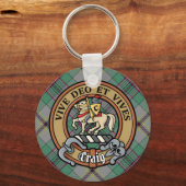 Porte-clés Clan Craig Crest sur Tartan (Recto)