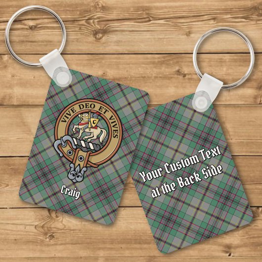 Porte-clés Clan Craig Crest sur Tartan Porte - clé