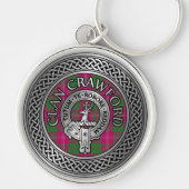 Porte-clés Clan Crawford Crest & Tartan Knot (Devant)