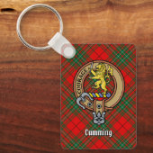 Porte-clés Clan Cumming Crest sur Tartan (Recto)