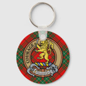 Porte-clés Clan Cumming Crest sur Tartan (Recto)
