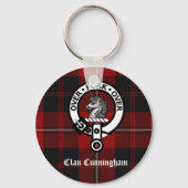 Porte-clés Clan Cunningham Badge & Tartan (Recto)
