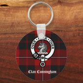 Porte-clés Clan Cunningham Badge & Tartan (Recto)