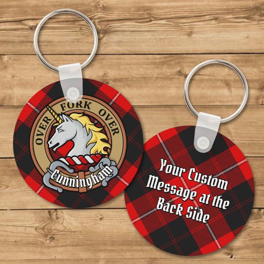 Porte-clés Clan Cunningham Crest sur Tartan