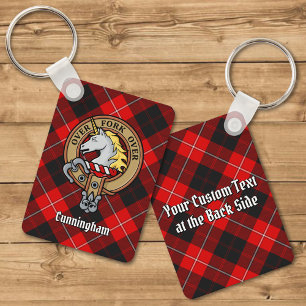 Porte-clés Clan Cunningham Crest sur Tartan
