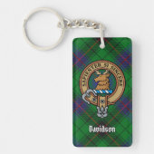 Porte-clés Clan Davidson Crest sur Tartan (Devant)