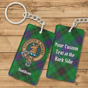 Porte-clés Clan Davidson Crest sur Tartan