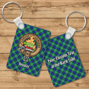 Porte-clés Clan Douglas Crest sur Tartan