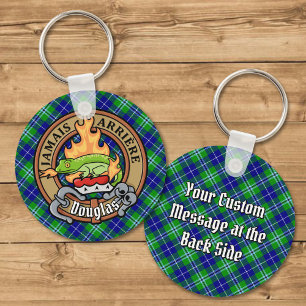 Porte-clés Clan Douglas Crest sur Tartan