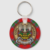 Porte-clés Clan Drummond Crest sur Tartan (Recto)