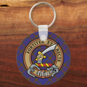 Porte-clés Clan Elliot Crest sur Tartan moderne (Recto)