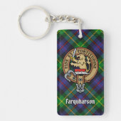 Porte-clés Clan Farquharson Crest sur Tartan Porte - clé (Devant)