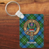 Porte-clés Clan Ferguson Crest sur Tartan Porte - clé (Recto)