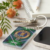 Porte-clés Clan Forbes Crest sur Tartan (Devant droit)