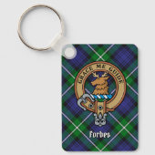Porte-clés Clan Forbes Crest sur Tartan (Recto)