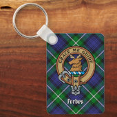 Porte-clés Clan Forbes Crest sur Tartan (Recto)
