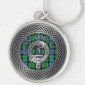 Porte-clés Clan Forsyth Crest & Tartan Knot (Devant)