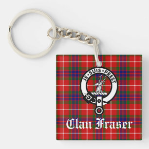 Porte-clés Clan Fraser Crest Badge et Tartan