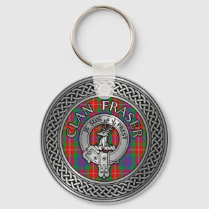 Porte-clés Clan Fraser Crest & Tartan Knot Porte - clé