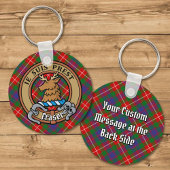 Porte-clés Clan Fraser de Lovat Crest sur Tartan