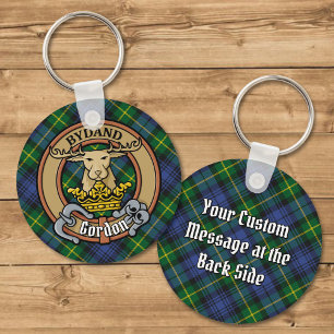 Porte-clés Clan Gordon Crest sur Tartan
