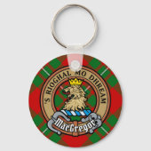 Porte-clés Clan Gregor Crest sur Tartan (Recto)