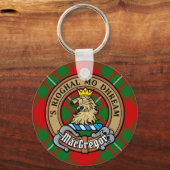 Porte-clés Clan Gregor Crest sur Tartan (Recto)