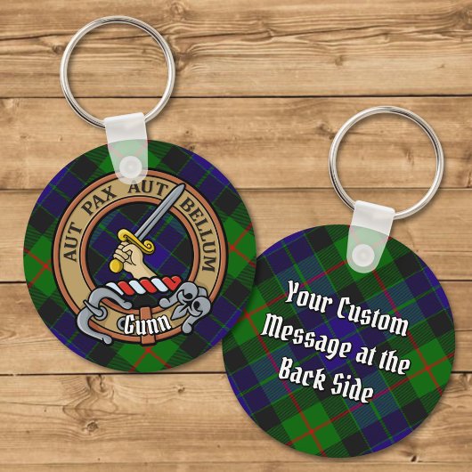 Porte-clés Clan Gunn Crest sur Tartan