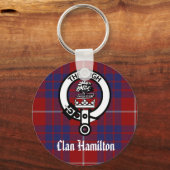 Porte-clés Clan Hamilton Crest & Tartan (Recto)
