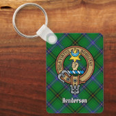 Porte-clés Clan Henderson Crest sur Tartan (Recto)