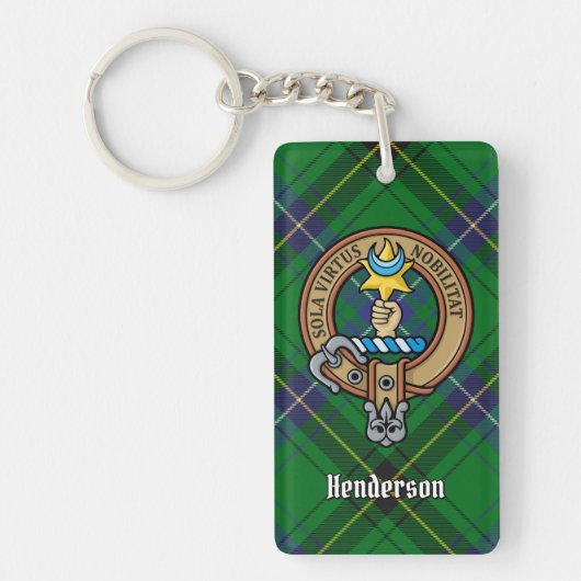 Porte-clés Clan Henderson Crest sur Tartan (Devant)