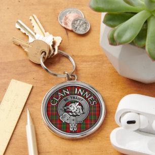 Porte-clés Clan Innes Crest & Tartan