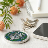 Porte-clés Clan Johnstone Crest & Tartan Knot (Côté)