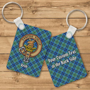 Porte-clés Clan Keith Crest sur Tartan Porte - clé