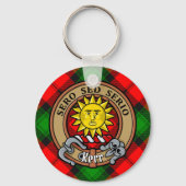 Porte-clés Clan Kerr Crest sur Tartan (Recto)