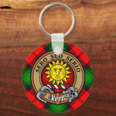 Porte-clés Clan Kerr Crest sur Tartan (Recto)