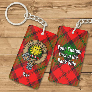 Porte-clés Clan Kerr Crest sur Tartan