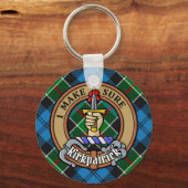 Porte-clés Clan Kirkpatrick Crest sur Tartan (Recto)