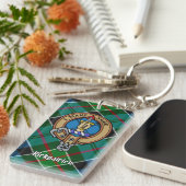 Porte-clés Clan Kirkpatrick Crest sur Tartan (Devant droit)