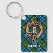 Porte-clés Clan Kirkpatrick Crest sur Tartan (Recto)