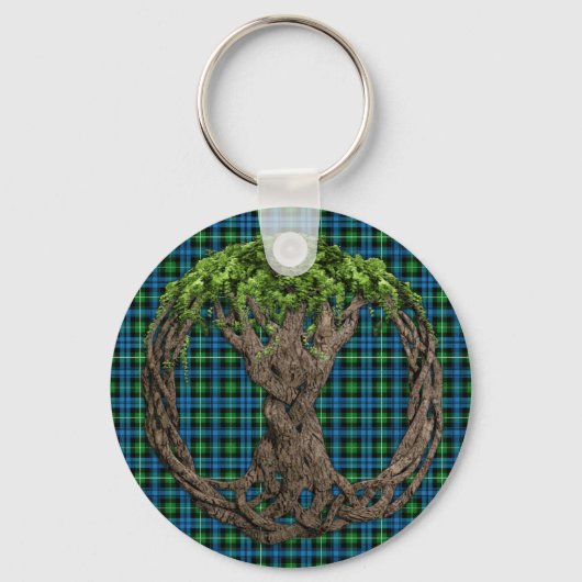 Porte-clés Clan Lamont Tartan Et Celtic Tree Of Life (Recto)