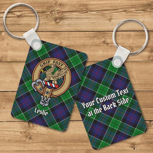 Porte-clés Clan Leslie Crest sur la chasse Tartan