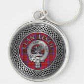 Porte-clés Clan Leslie Crest & Tartan Knot (Devant)