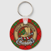 Porte-clés Clan MacAulay Crest sur Tartan Porte - clé (Recto)