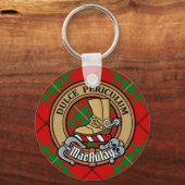 Porte-clés Clan MacAulay Crest sur Tartan Porte - clé (Recto)