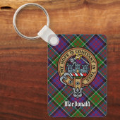 Porte-clés Clan MacDonald de Clanranald Crest sur Tartan (Recto)