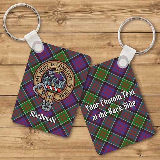 Porte-clés Clan MacDonald de Clanranald Crest sur Tartan